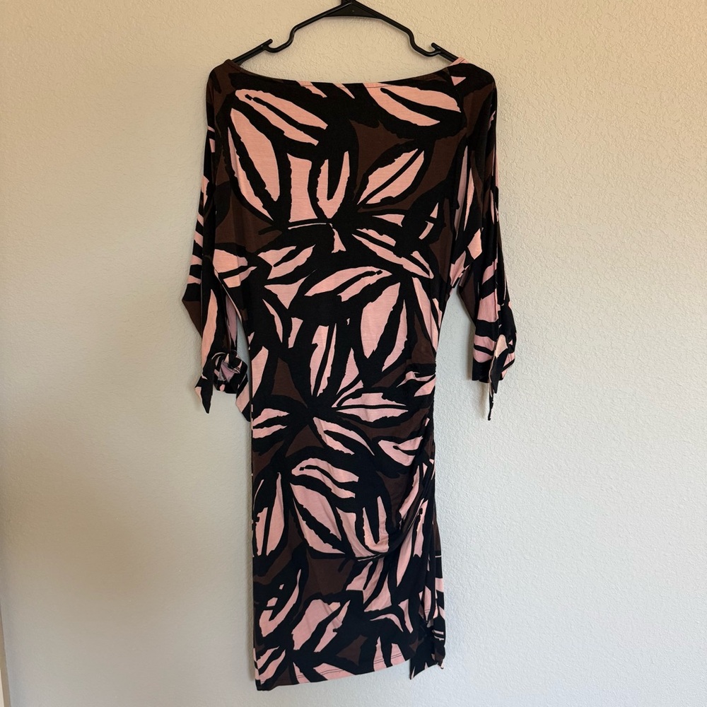 Cache Vintage Dress Cold Shoulder Ruched Asymmetrical Batwing Office Business - Picture 2 of 8